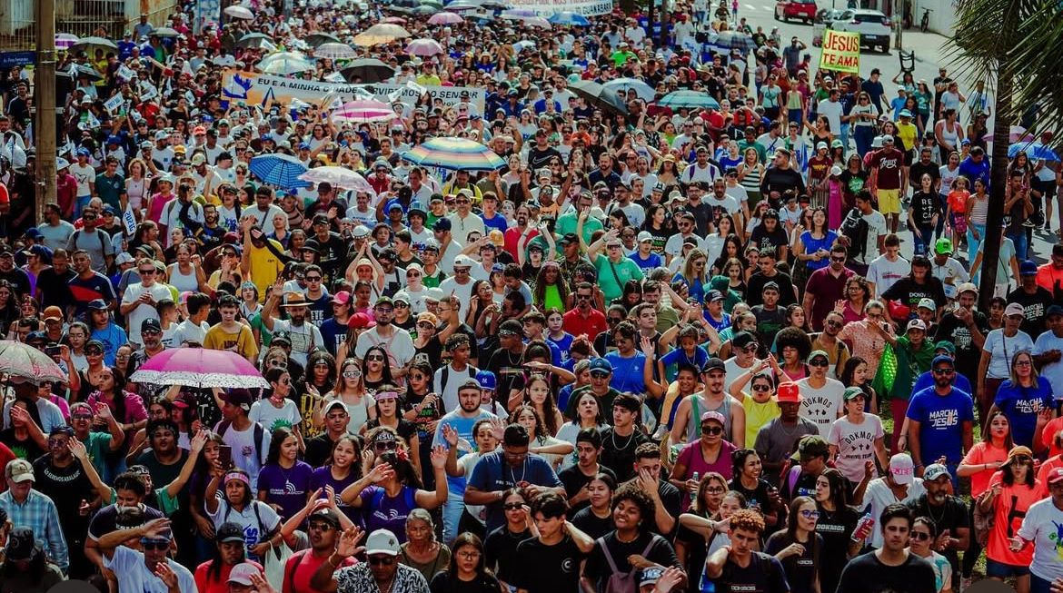 Marcha para Jesus altera trânsito no Centro de Goiânia neste 1º de maio