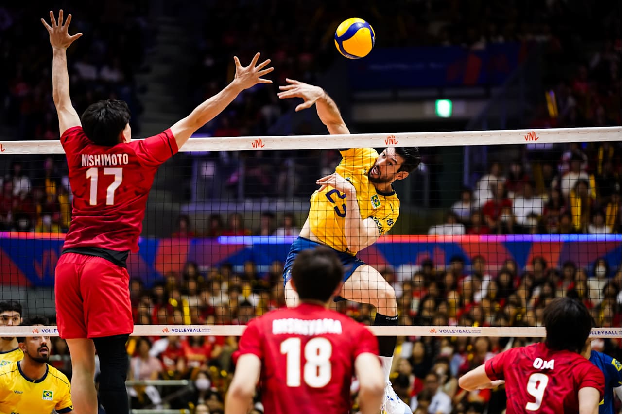 Brasil atropela Japão (3×0) e garante vaga antecipada na fase final da Liga das Nações de Vôlei