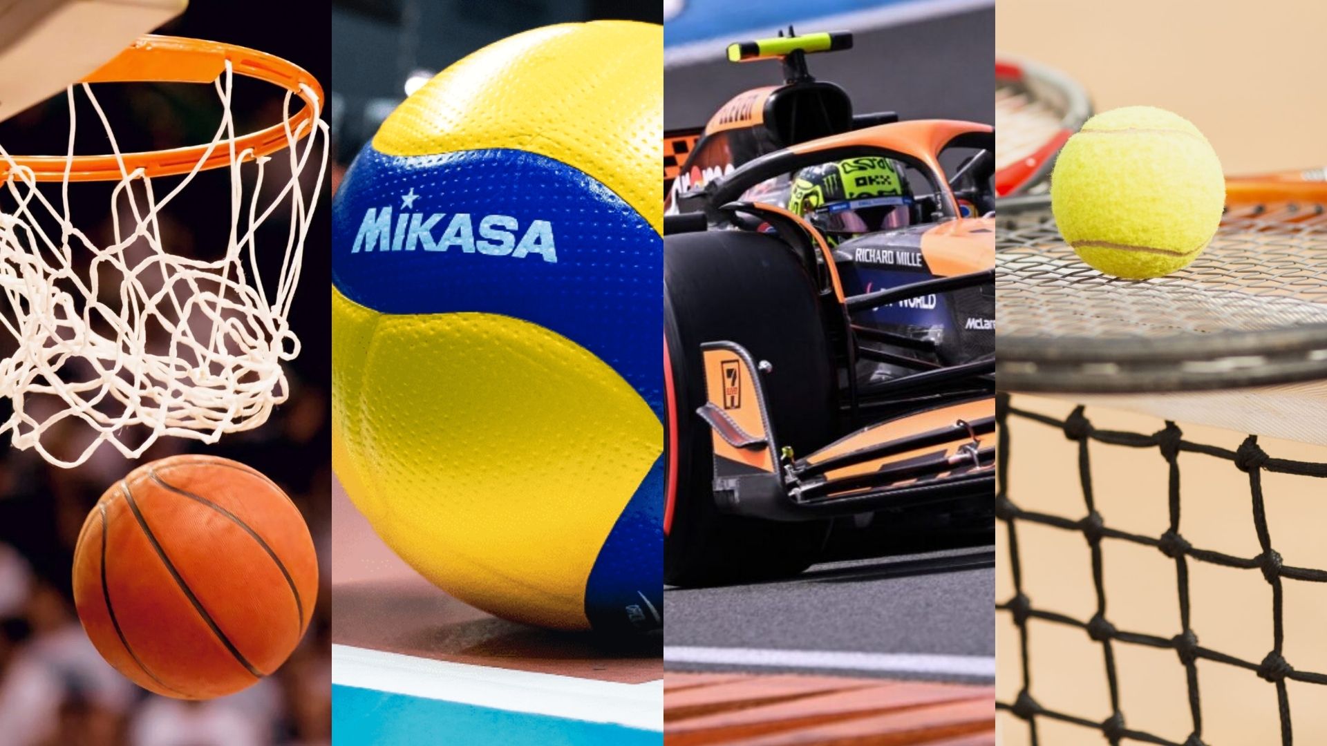 Fim de semana esportivo: basquete, vôlei, F1 e tênis