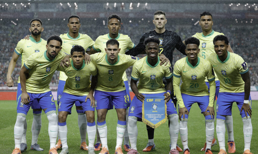 Estêvão e Rodrygo brilham em goleada do Brasil