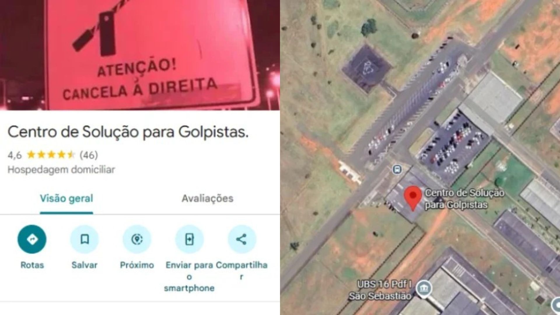 Google Maps exibiu local de detenção de Bolsonaro como “Centro de Solução para Golpistas”