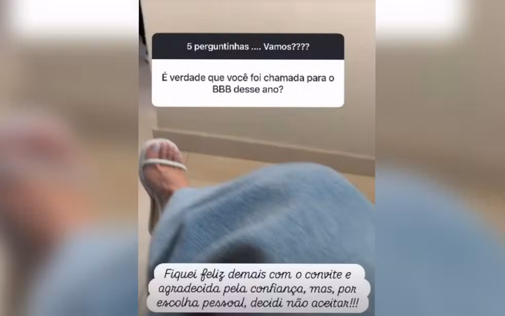 Poliana Rocha revela que recusou participação no BBB