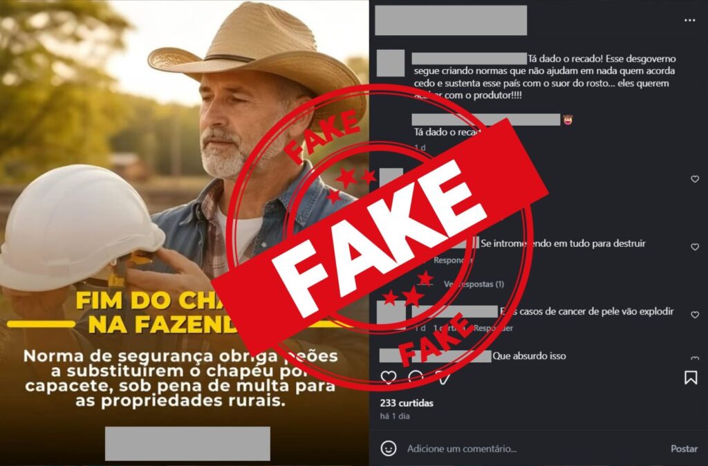 Nova lei obriga capacete no lugar de chapéu no campo? É falso