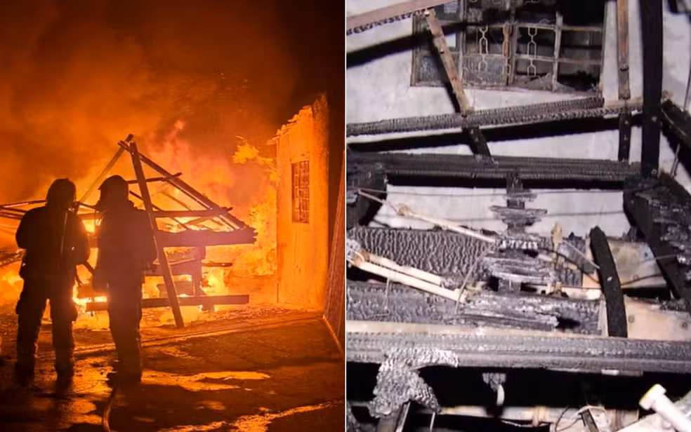 Fogo atinge fábrica de vassouras em Goiânia