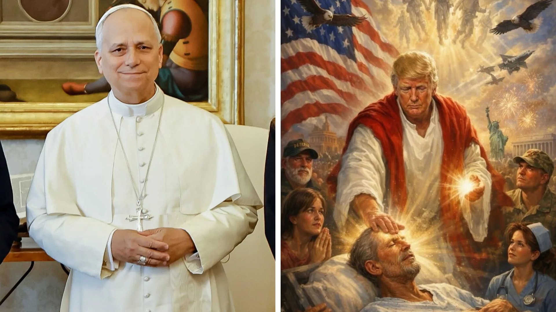 Trump chama Papa Leão XIV de “fraco” e posta imagem em que é retratado como Jesus