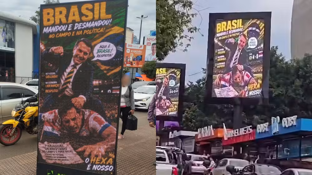 Montagem com Bolsonaro agredindo jogador causa revolta no Paraguai