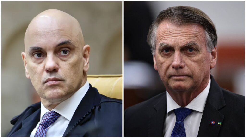 Ministro Alexandre de Moraes e o Ex presidente Jair Bolsonaro — Fellipe SampaioSTF Ton MolinaSTF | PortalGO