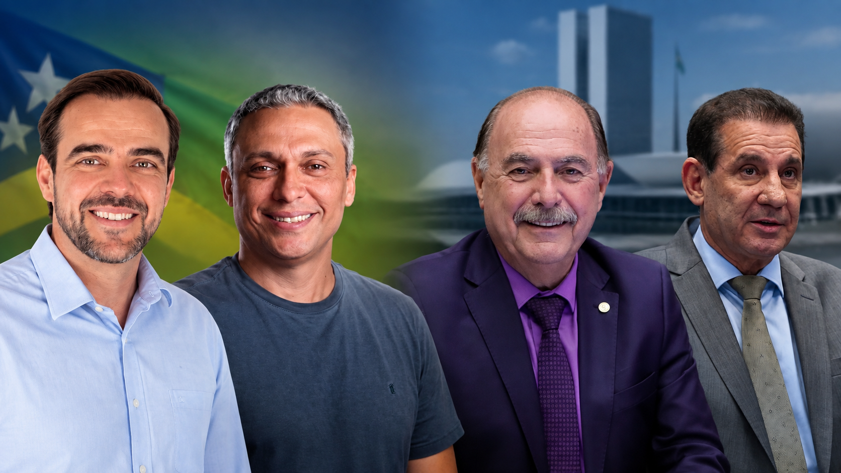 As duplas do momento na briga pelo Senado em Goiás: Gayer & Mendanha X Zaca & Vanderlan